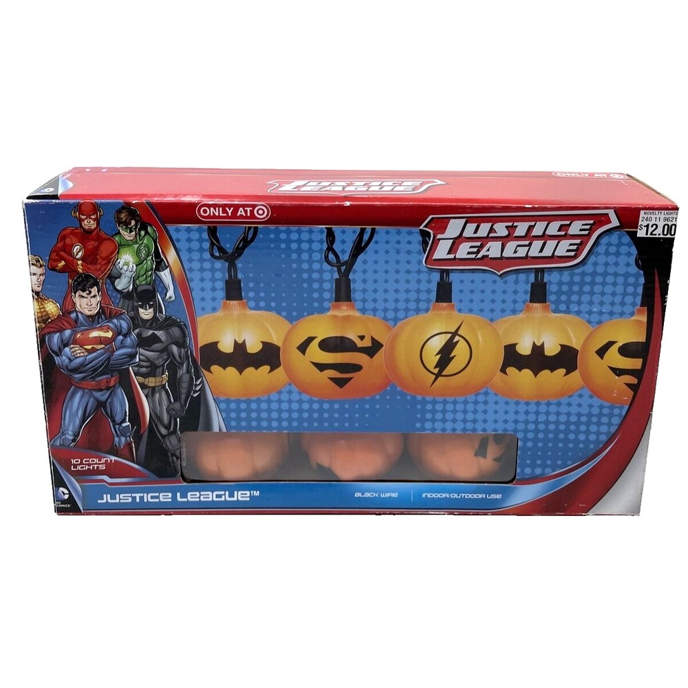 DC Comics Justice League String Lights Halloween Pumpkins Indoor/Outdoor Batman